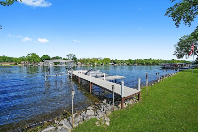 2215 N Woodlawn Park Ave, Mchenry, IL 60051 - dock area featuring a water view and a yard