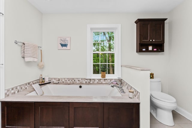 1101 Juniper Ter, Glenview, IL 60025 - bathroom with a bath, tile patterned floors, and toilet