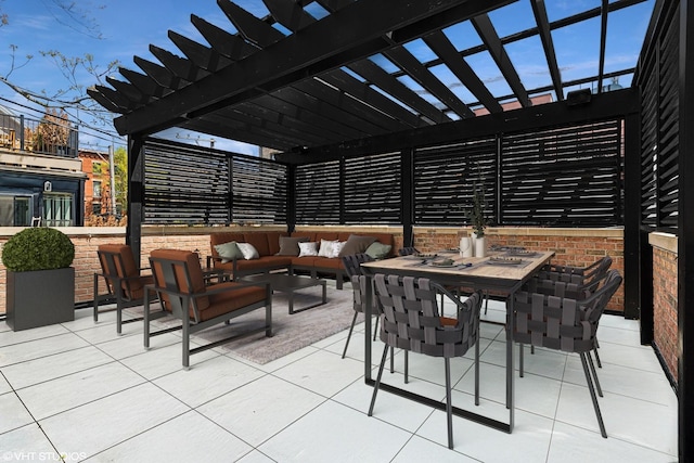 1963 N Dayton St, Chicago, IL 60614 - view of patio with outdoor dining space, an outdoor living space, and a pergola