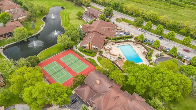 13253 S Oak Ridge Trl Unit 2B, Palos Heights, IL 60463 - aerial view of a large body of water and a pool