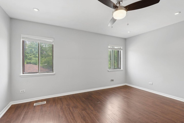 2311 183rd St Unit 203, Homewood, IL 60430 - empty room with plenty of natural light, wood finished floors, a ceiling fan, and recessed lighting
