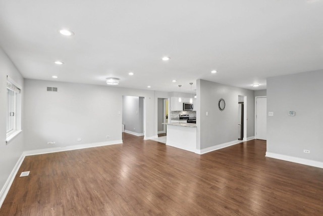 2311 183rd St Unit 203, Homewood, IL 60430 - unfurnished living room featuring recessed lighting and dark wood finished floors