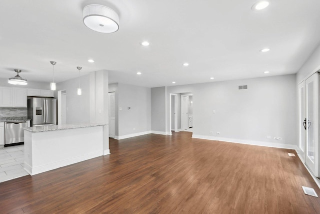 2311 183rd St Unit 203, Homewood, IL 60430 - unfurnished living room featuring recessed lighting and light wood-style floors