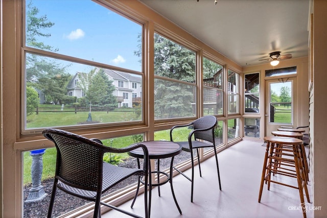 312 Dunham Place Commons Unit 312, Saint Charles, IL 60174 - sunroom with ceiling fan and healthy amount of natural light