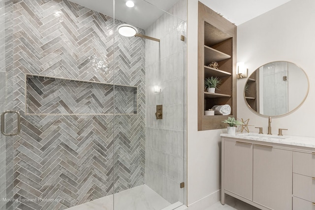 611 S Fern Ave, Elmhurst, IL 60126 - full bathroom with vanity and a shower stall