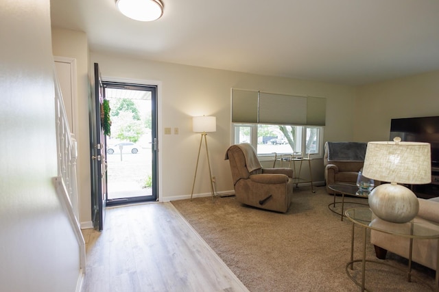 358 Princeton Ave, Bourbonnais, IL 60914 - living room featuring healthy amount of natural light, wood finished floors, and baseboards