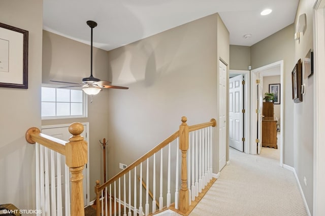 31786 N Pineview Blvd, Lakemoor, IL 60051 - hall with an upstairs landing, carpet floors, and baseboards