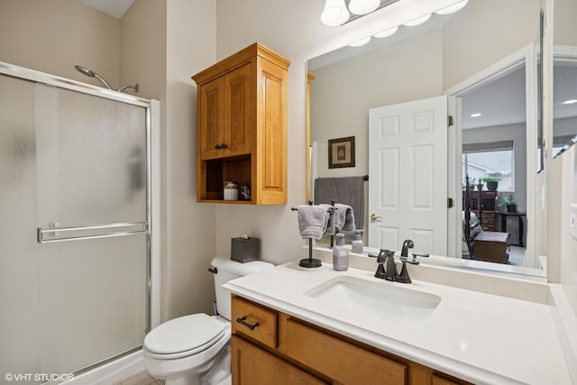 31786 N Pineview Blvd, Lakemoor, IL 60051 - bathroom featuring vanity, a stall shower, and toilet