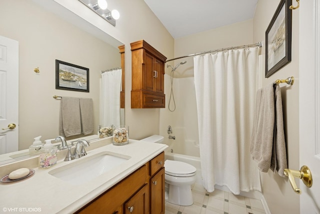 31786 N Pineview Blvd, Lakemoor, IL 60051 - full bathroom featuring toilet, vanity, shower / bath combo, and tile patterned floors
