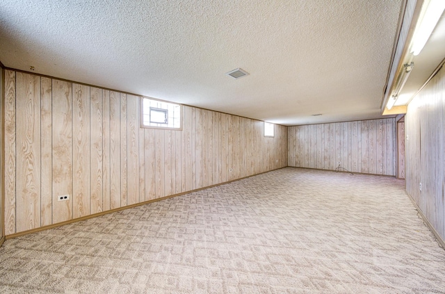 15108 Sunset Ridge Dr, Orland Park, IL 60462 - below grade area featuring wooden walls, carpet floors, and a textured ceiling