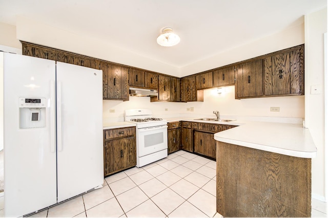 15108 Sunset Ridge Dr, Orland Park, IL 60462 - kitchen featuring white appliances, a sink, light countertops, and under cabinet range hood