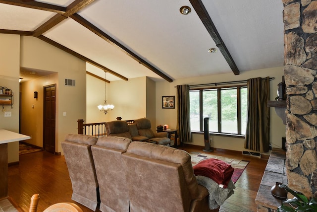 300 N Elm St, Odell, IL 60460 - living room featuring wood finished floors, a chandelier, and baseboards