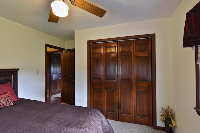 300 N Elm St, Odell, IL 60460 - carpeted bedroom with ceiling fan and a closet