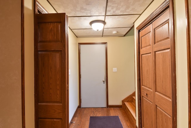 300 N Elm St, Odell, IL 60460 - hallway featuring wood finished floors and baseboards