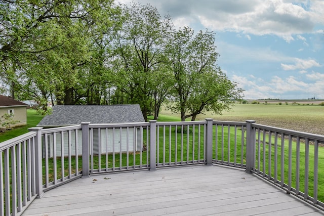 300 N Elm St, Odell, IL 60460 - deck featuring an outdoor structure and a yard