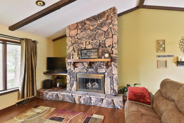 300 N Elm St, Odell, IL 60460 - living room with wood finished floors and a stone fireplace