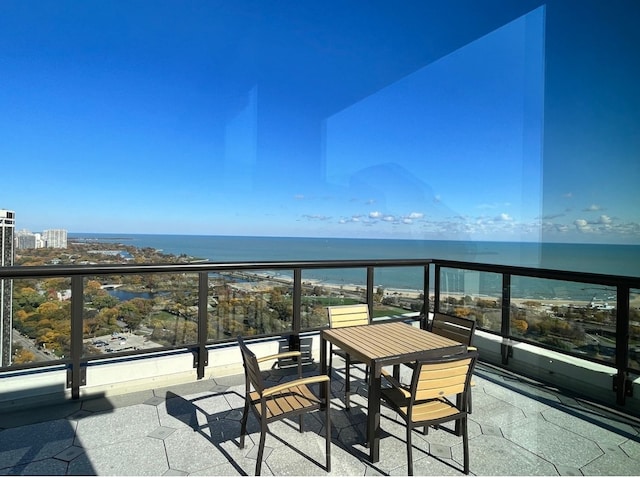 1560 N Sandburg Ter Unit 3506J, Chicago, IL 60610 - balcony with a water view and a view of city