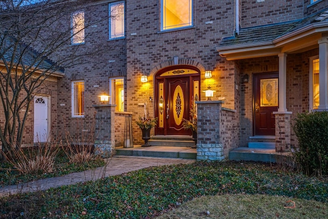 38868 Oakcrest Ln, Wadsworth, IL 60083 - property entrance with brick siding and a high end roof