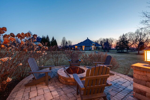 38868 Oakcrest Ln, Wadsworth, IL 60083 - view of patio / terrace featuring a fire pit