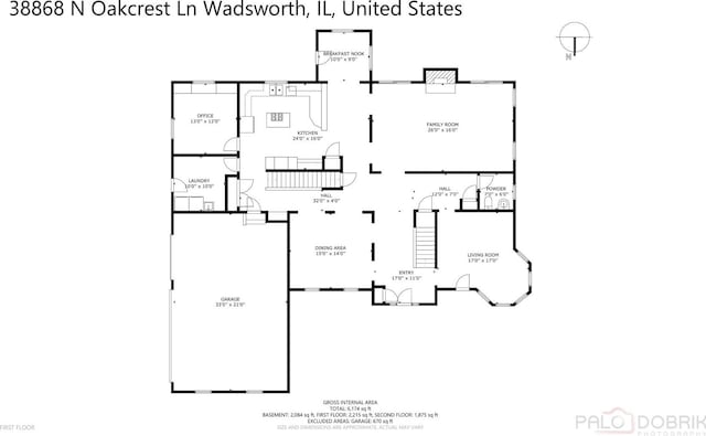 38868 Oakcrest Ln, Wadsworth, IL 60083 - floor plan / room layout