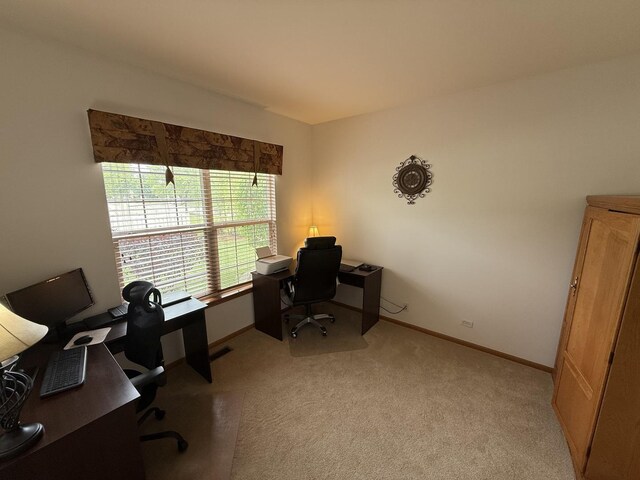 1849 Moorland Ln, Crystal Lake, IL 60014 - office area featuring baseboards and light colored carpet