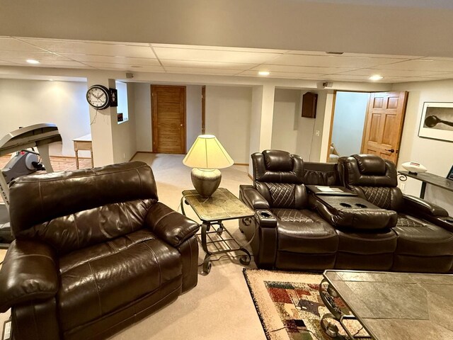1849 Moorland Ln, Crystal Lake, IL 60014 - cinema room featuring carpet flooring, recessed lighting, and a paneled ceiling