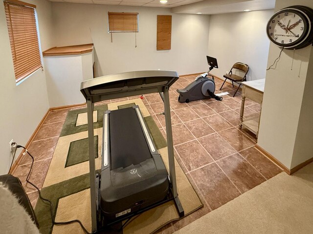 1849 Moorland Ln, Crystal Lake, IL 60014 - exercise room featuring baseboards, recessed lighting, and tile patterned floors