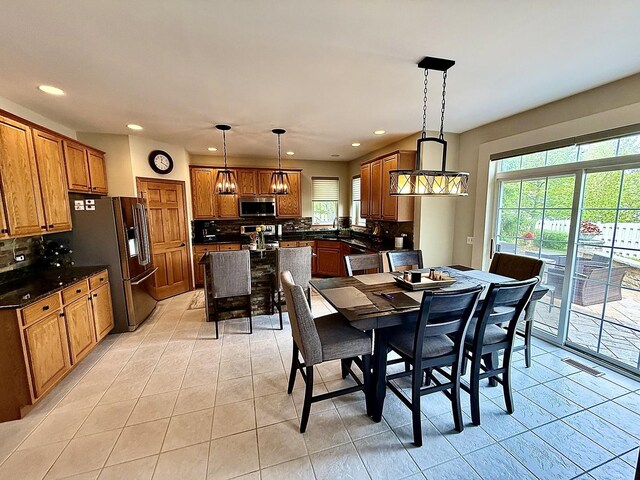 1849 Moorland Ln, Crystal Lake, IL 60014 - dining space featuring light tile patterned floors and recessed lighting