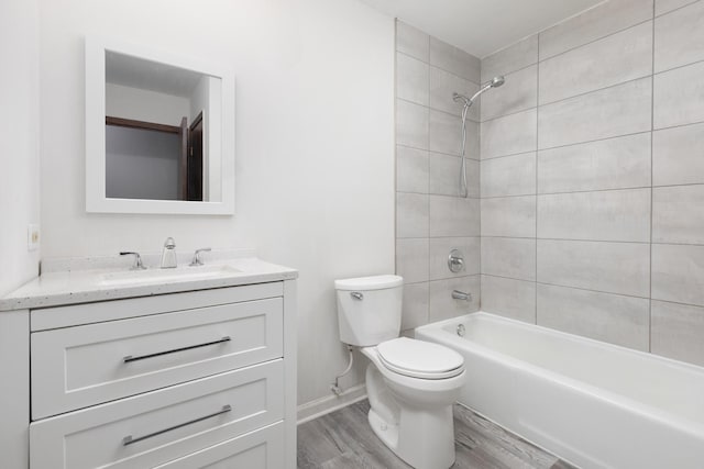 30W265 Briar Ln, Naperville, IL 60563 - full bathroom with wood finished floors, toilet, vanity, shower / tub combination, and baseboards