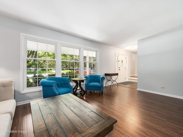 421 S River Rd, Naperville, IL 60540 - living area with baseboards and wood finished floors