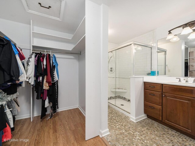 421 S River Rd, Naperville, IL 60540 - spacious closet with a sink and light wood-style flooring