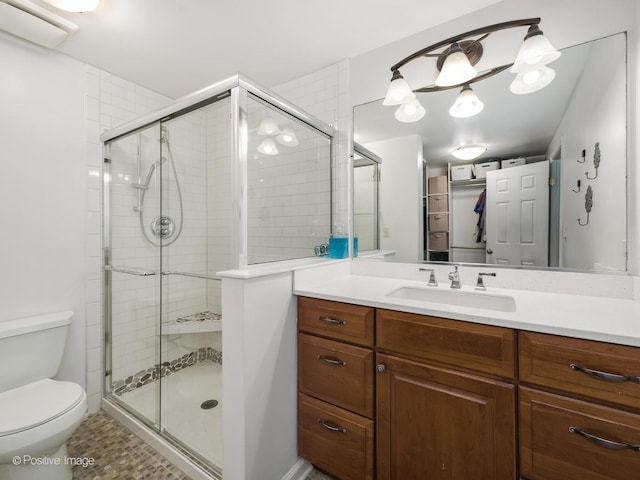 421 S River Rd, Naperville, IL 60540 - full bath with vanity, toilet, and a shower stall