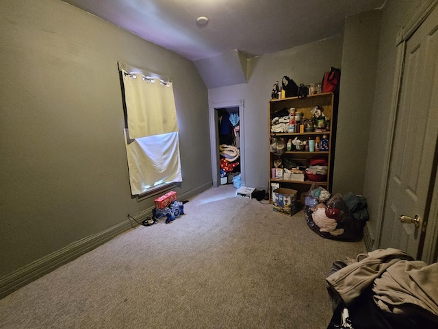 315 Vandalia St, Elgin, IL 60123 - game room with carpet floors, lofted ceiling, and baseboards