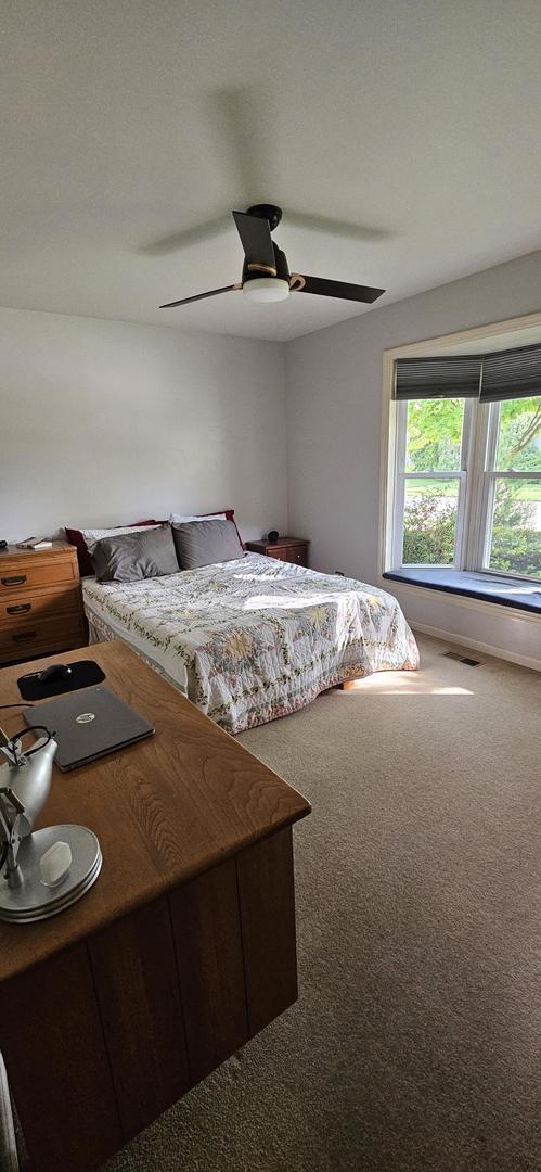 973 Willowbrook Dr, Wheeling, IL 60090 - carpeted bedroom with ceiling fan