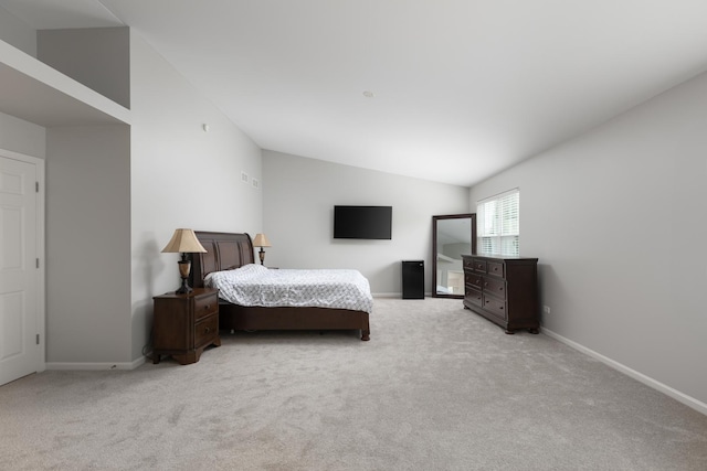 14605 Colonial Pkwy, Plainfield, IL 60544 - bedroom featuring lofted ceiling, light colored carpet, and baseboards