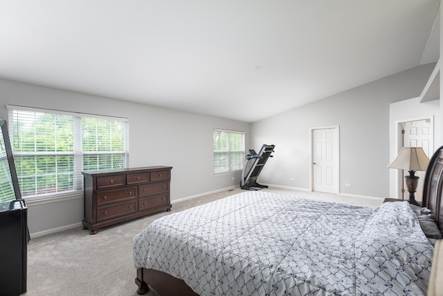 14605 Colonial Pkwy, Plainfield, IL 60544 - bedroom featuring baseboards, light colored carpet, and vaulted ceiling
