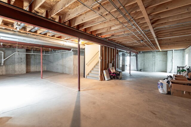 14605 Colonial Pkwy, Plainfield, IL 60544 - unfinished basement with stairway