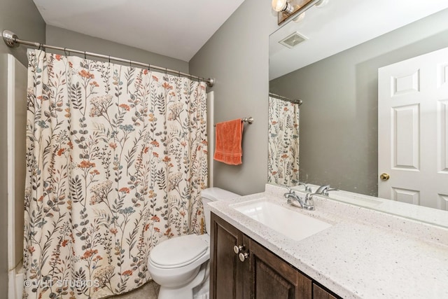 221 Wedgewood Cir, Lake In The Hills, IL 60156 - full bathroom featuring toilet, vanity, and a shower with curtain