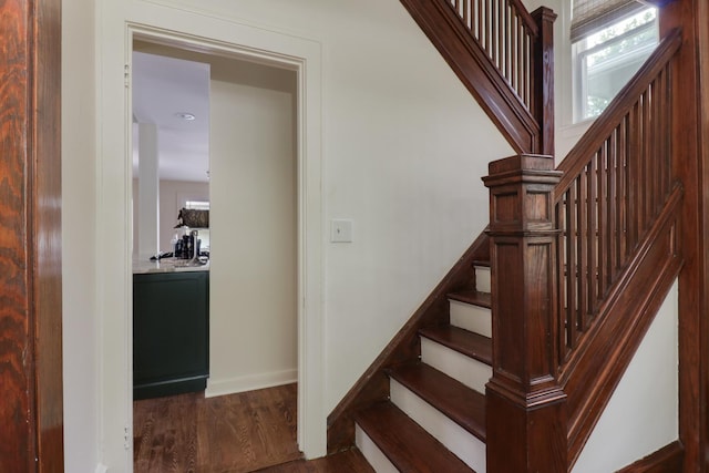2013 E Taylor St, Bloomington, IL 61701 - stairs with wood finished floors, healthy amount of natural light, and baseboards