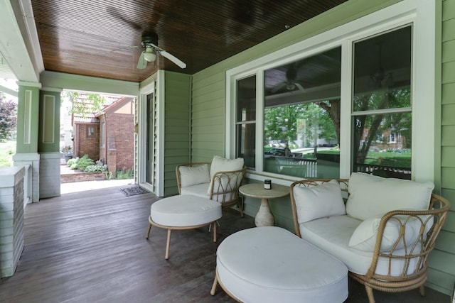 2013 E Taylor St, Bloomington, IL 61701 - wooden porch with ceiling fan