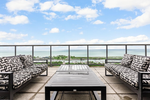 1629 S Prairie Ave Unit 1503, Chicago, IL 60616 - view of patio / terrace featuring a water view and a balcony