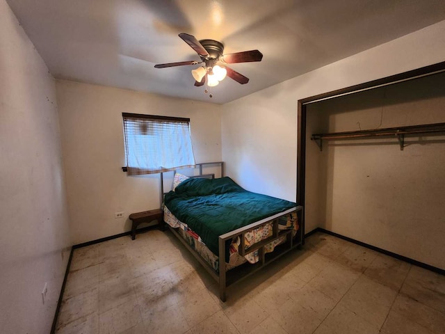 845 Muskegon Ave, Calumet City, IL 60409 - bedroom with tile patterned floors, ceiling fan, and baseboards