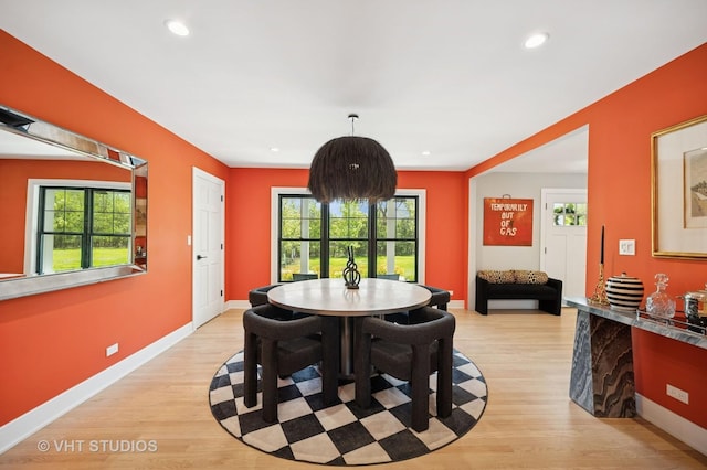490 S Waukegan Rd, Lake Forest, IL 60045 - dining area with plenty of natural light, light wood-type flooring, recessed lighting, and baseboards