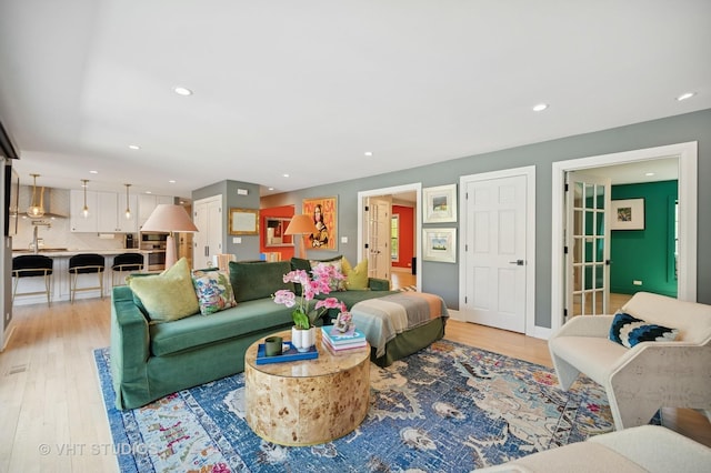 490 S Waukegan Rd, Lake Forest, IL 60045 - living room featuring light wood-style flooring and recessed lighting
