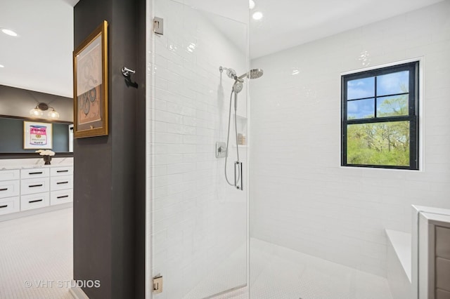 490 S Waukegan Rd, Lake Forest, IL 60045 - bathroom with a stall shower, vanity, and a bath