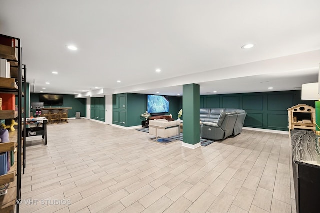 490 S Waukegan Rd, Lake Forest, IL 60045 - building lobby featuring recessed lighting and a decorative wall