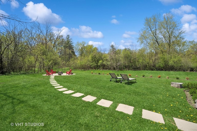 490 S Waukegan Rd, Lake Forest, IL 60045 - view of green lawn featuring a fire pit