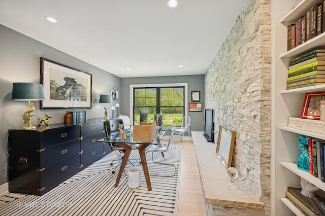 490 S Waukegan Rd, Lake Forest, IL 60045 - office with light wood-type flooring and recessed lighting