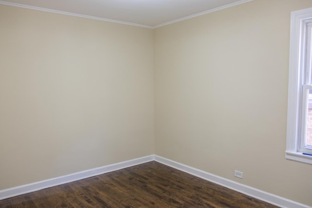 2702 N 76th Ave, Elmwood Park, IL 60707 - unfurnished room with baseboards, dark wood-style floors, and crown molding