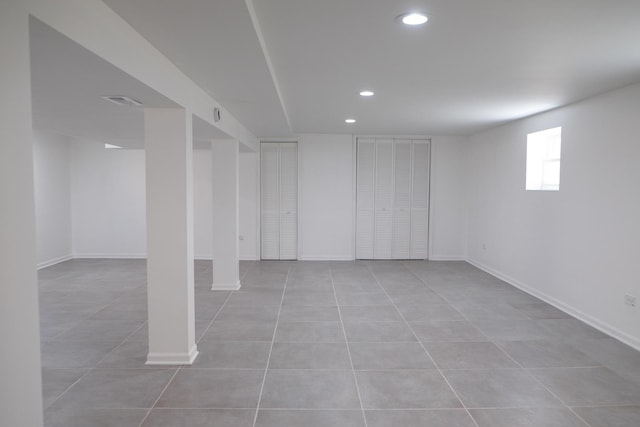 2702 N 76th Ave, Elmwood Park, IL 60707 - below grade area with recessed lighting, tile patterned floors, and baseboards